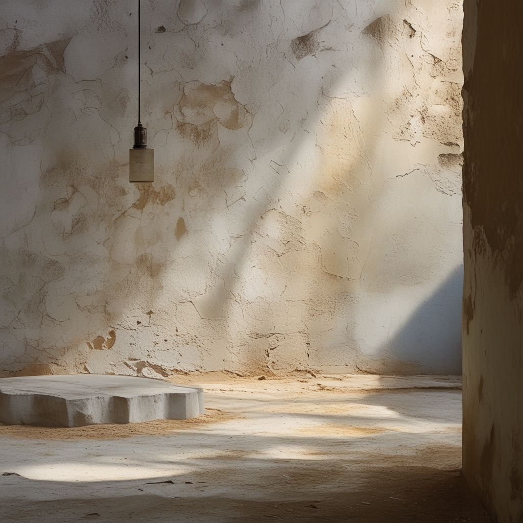 Silhouette gracieuse d'une personne pratiquant une posture d'équilibre dans un studio lumineux aux grandes fenêtres, lumière naturelle dorée traversant la pièce, ambiance contemplative et sereine